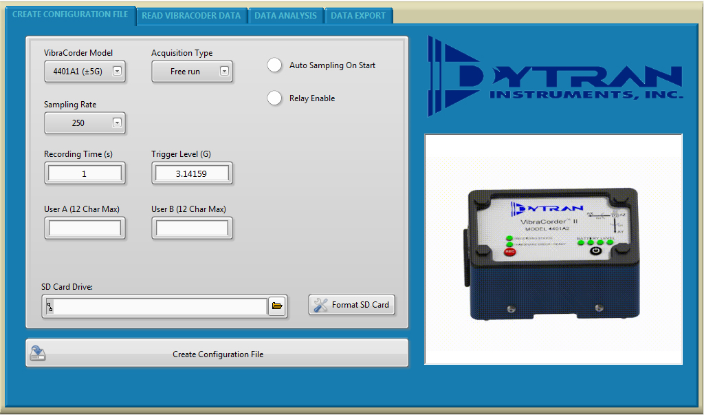 VibraCorder™軟件界麵